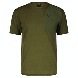 SCOTT Pánské tričko s krátkým rukávem  DRI Pocket SS Olivová M